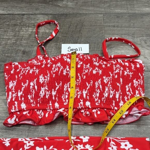 Moshengqi Bandeau Smocked Bikini Swimsuit Size S - Picture 5 of 8